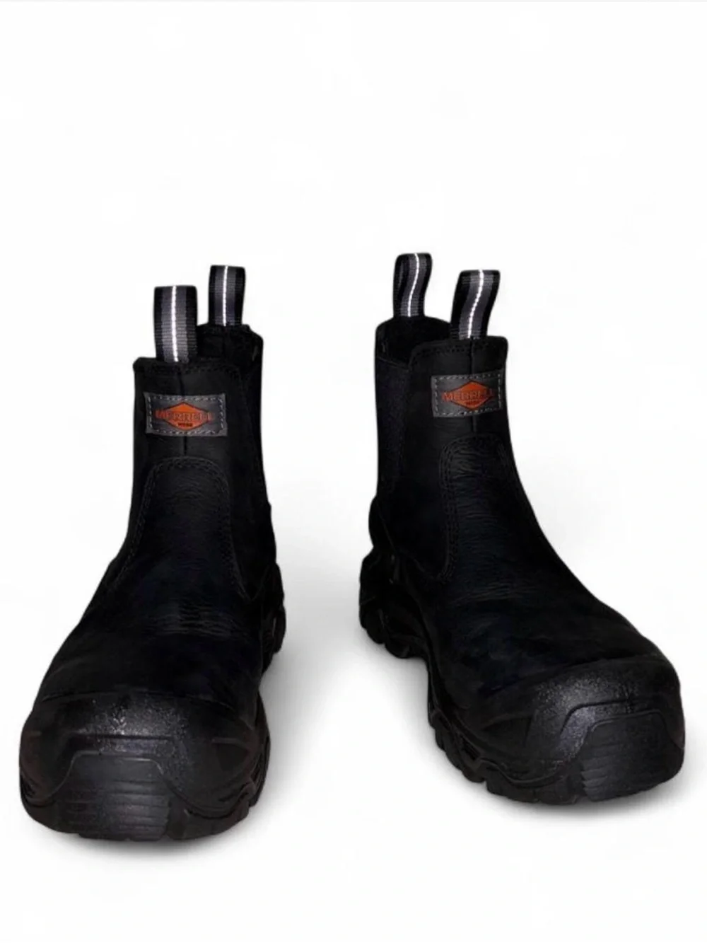 Merrell Strongfield Leather Chelsea Work Boots in Black, Men’s Size 7.5 Wide
